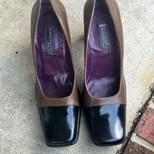 90s Kenneth Cole NY Wall Street. 2 tone square toe platform black/brown 6M Great